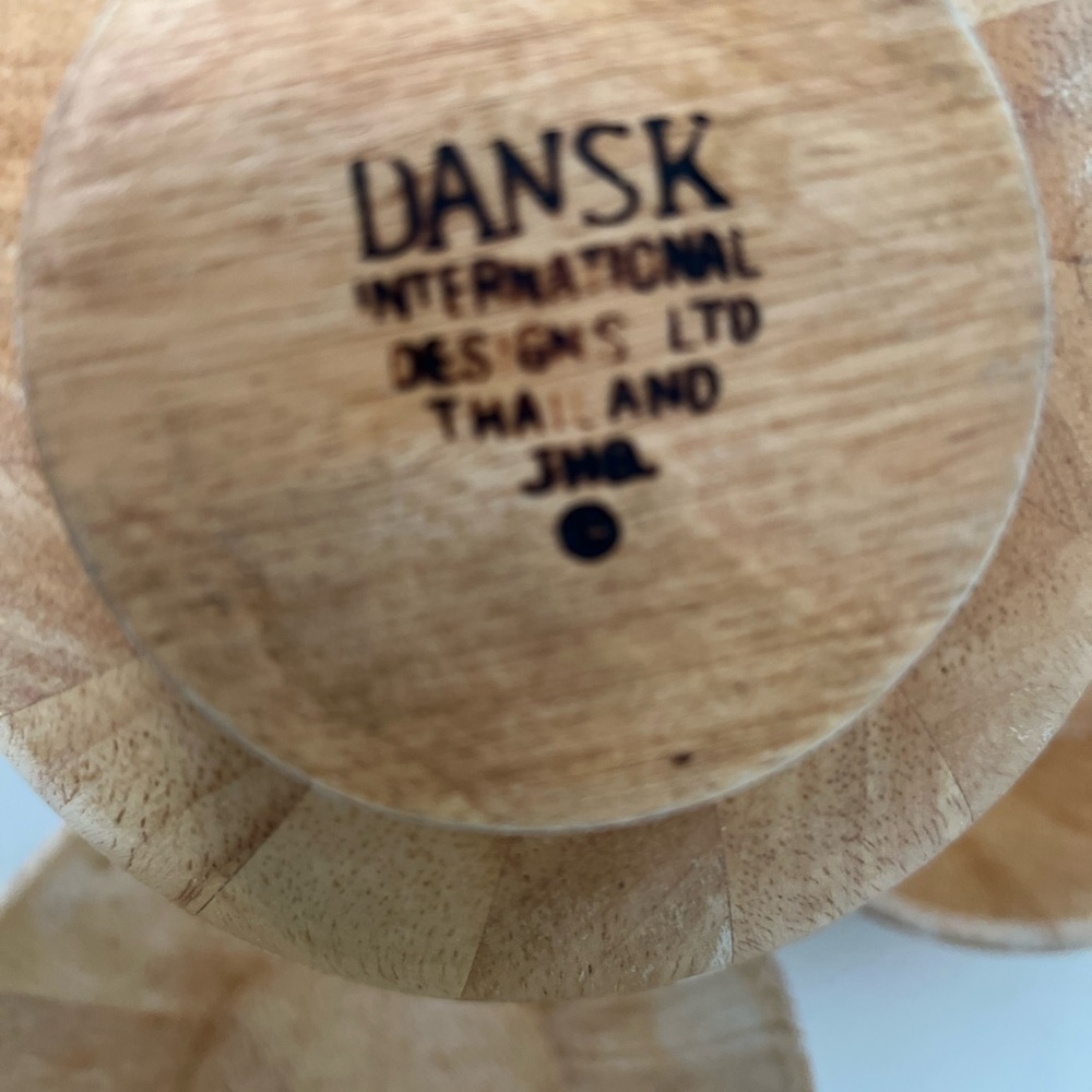 VINTAGE DANSK BLEACH TEAK WOOD MID-CENTURY BOWLS - SET OF 4 - MADE IN THAILAND - Picture 9 of 12